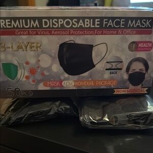 Premium Disposable Face Mask - Black